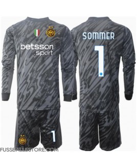 Günstige Inter Milan Yann Sommer #1 Torwart 3rd trikot Kinder 2024-25 Langarm (+ Kurze Hosen)
